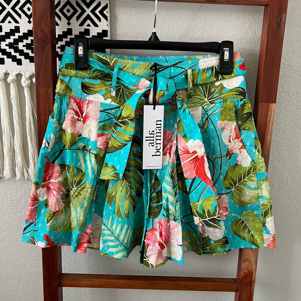 Alla Berman Tropical Sequin Shorts